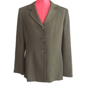 Kasper Blazer Women’s Size 10 Black Long Sleeve Button Front Pockets